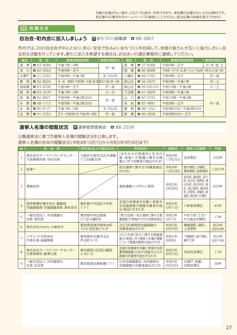 愛知県瀬戸市・広報せと>広報せと 令和5年12月号 P.27（マイ広報紙